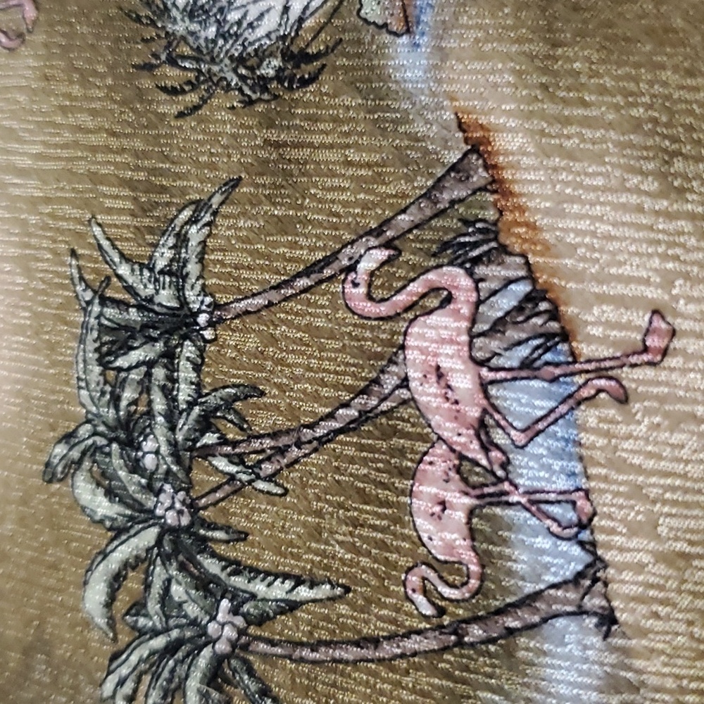 Tropical by Tango Flamingos in Beach Scene Mens Tie
